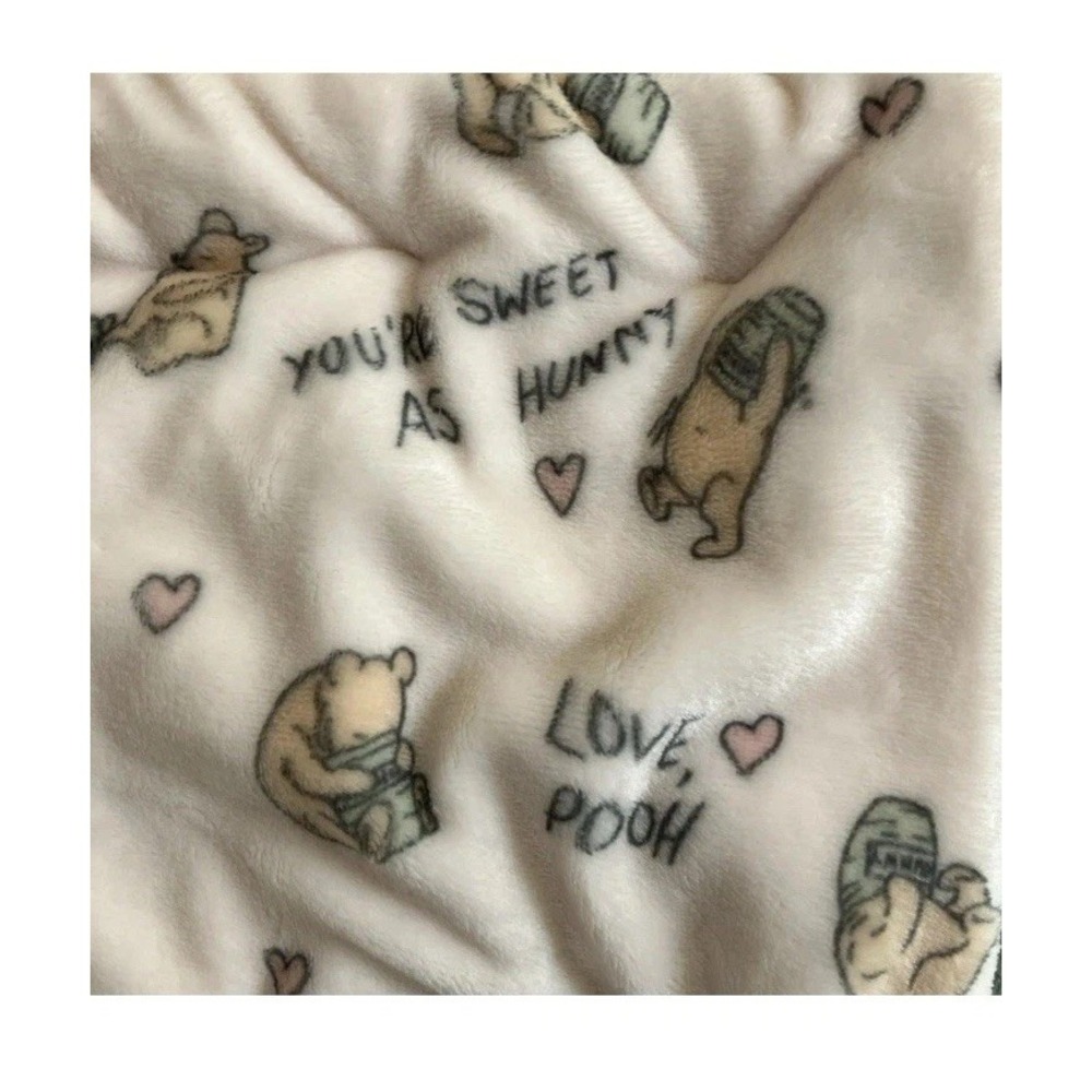 Disney Pooh Bear Collection Baby Blanket -Love Pooh You're As Sweet As Hunny NWT - Picture 4 of 12